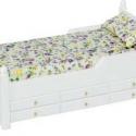Image of Dollhouse Miniature White Trundle Bed