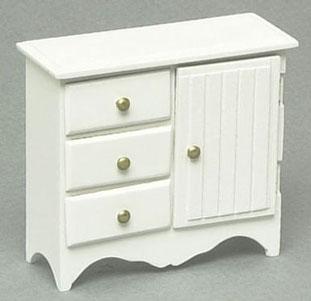 Image of Dollhouse Miniature White Cabinet