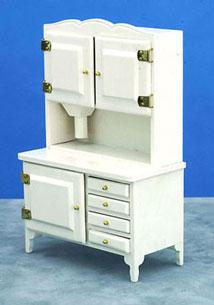 Image of Dollhouse Miniature White Flour Bin Hutch