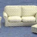 Image of Dollhouse Miniature Beige Living Room Set