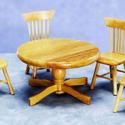 Image of Dollhouse Miniature Oak Dining Set