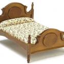 Image of Dollhouse Miniature Walnut Double Bed