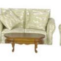 Image of Dollhouse Miniature Walnut Living Room Set