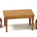 Image of Dollhouse Miniature Pecan Table w/Four Chairs