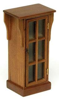 Image of Dollhouse Miniature Pecan Display Cabinet