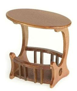 Image of Dollhouse Miniature Pecan Magazine Table