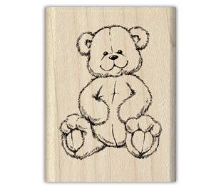 Image of Teddy Bear Wood Mounted Rubber Stamp 96468