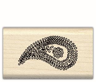 Image of Testile Paisley Wood Mounted Rubber Stamp 98058