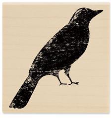 Image of Textured Bird F1197 Wood Mounted Rubber Stamp