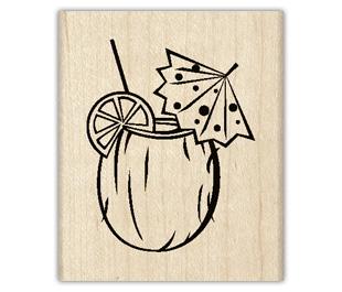 Image of The Perfect Drink Wood Mounted Rubber Stamp 96513