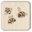 Image of Three Bees Wood Mounted Rubber Stamp