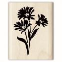 Image of Three Daisies Wood Mounted Rubber Stamp 98009