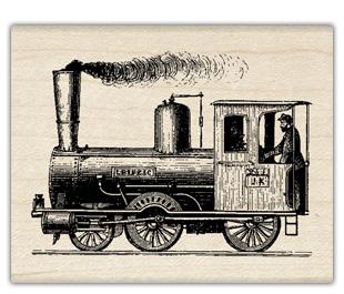 Image of Train Wood Mounted Rubber Stamp