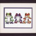 Image of Tree Frog Trio Counted Cross Stitch Kit