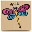 Image of Twirly Dragonfly Wood Mounted Rubber Stamp