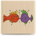 Image of Two Fish C1053 Wood Mounted Rubber Stamp