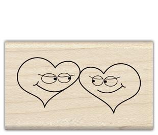 Image of Two Hearts Wood Mounted Rubber Stamp 97695