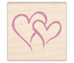 Image of Two Hearts in One Wood Mounted Rubber Stamp