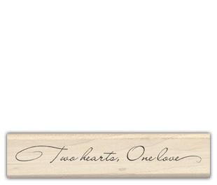 Image of Two Hearts, One Love Wood Mounted Rubber Stamp 97227