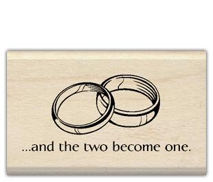 Image of Two Rings Wood Mounted Rubber Stamp 96633