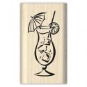 Image of Umbrella Drink Wood Mounted Rubber Stamp 95724