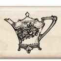 Image of Vintage Teapot Wood Mounted Rubber Stamp 98143