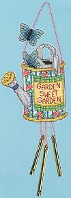 Image of Watering Can Wind Chimes Cross Stitch Kit 72527