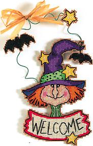 Image of Welcome Witch Whimsy Counted Cross Stitch Kit 72737