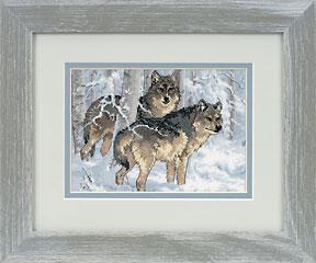 Image of Winter Wolves Counted Cross Stitch Kit