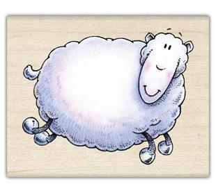 Image of Wooly Sheep Wood Mounted Rubber Stamp