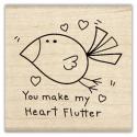 Image of You Make My Heart Flutter Wood Mounted Rubber Stamp 97690
