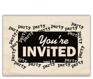 Image of You're Invited Wood Mounted Rubber Stamp