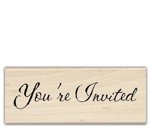 Image of You're Invited Wood Mounted Rubber Stamp 96551